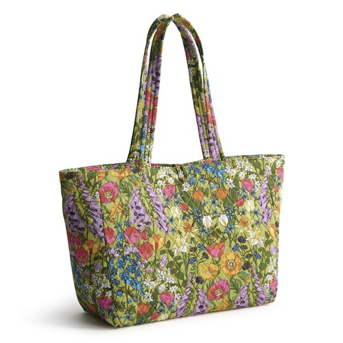 Vera Bradley Premium Cotton Small Hathaway Tote Meadow Bouquet - Picture 2 of 7