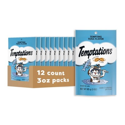 Temptations Crunchy And Soft Cat Treats Tuna Flavor 12 Pack Under 2 Calories