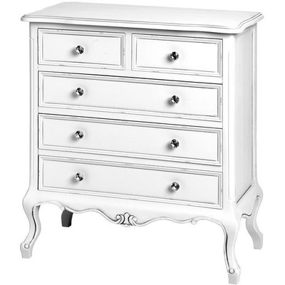 French Country Style Shabby Chic Bedroom Chest Cabinet 5 Drawers