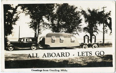 Michigan Grayling Old Car Camper Ma Pa Outhouses Greetings Rppc Postcard 20292 Ebay