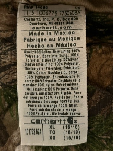 Carhartt Womens Jacket 16/18 XL Dusty Rose W/Cano Lining Heavy Weight Hooded - Picture 12 of 14