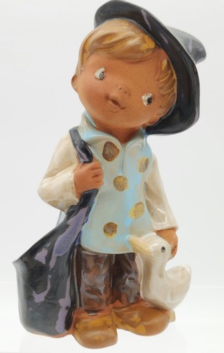 Terracotta Girl And Boy With Geese Figures (2) 16cm Made In Japan 1970s - Picture 21 of 24