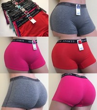 6 pack Boyshorts Sports Short Boxer Panties Undies Shortie Underwear 159 Sz S-5X