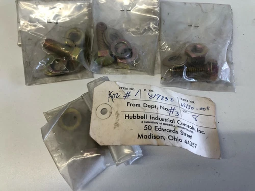 SET OF 4 NEW OLD STOCK! HUBBELL DC CONTACTOR MOUNTING HARDWARE KITS 65130-005