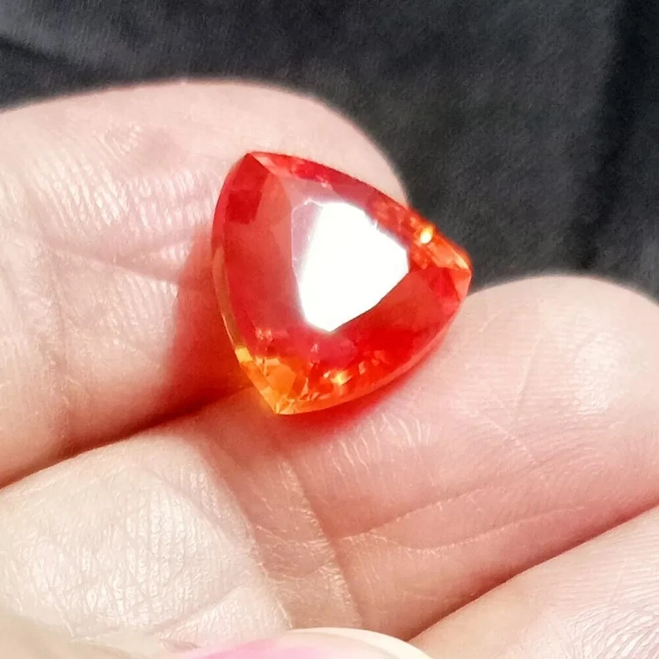 Ópalo de Fuego Mexicano Rojo Naranja 10Ct Certificado Natural Suelto Piedra Trillón Corte Foto 4 de 4