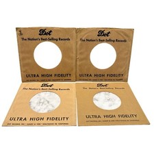 Dot Records Company Sleeves 45 RPM Vinyl Lot of 4 Ultra High Fidelity Black Logo