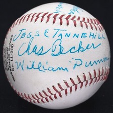 Jesse Tannehill William Dummy Hoy Dead Ball Era Multi Signed Baseball JSA