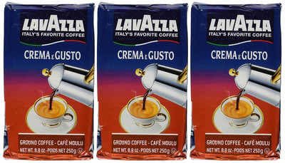 Medium_Roast, Crema E Gusto Ground Coffee, Italian , 8.8-Ounce Bricks (Pack of 3