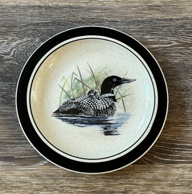 3 Folkcraft Loon Lake By Scotty Z 8.5'' Salad Plates Cabin Cottagecore Ducks