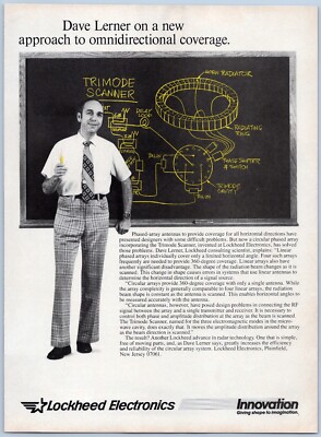 1986 Lockheed Electronics Aviation Ad Tripode Scanner Phased Array Antenna Radar