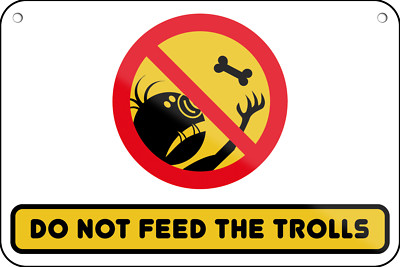 ''Do not feed the trolls (Verbotsschild)''  18x12cm Blechschild