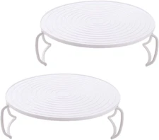 Cabilock 2PCS Steaming Rack Microwave Rack Plate Cover Plastic Steamer Rack  Tra