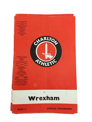 CHARLTON ATHLETIC V WREXHAM LEAGUE CUP 2ND RD 2/9/1969