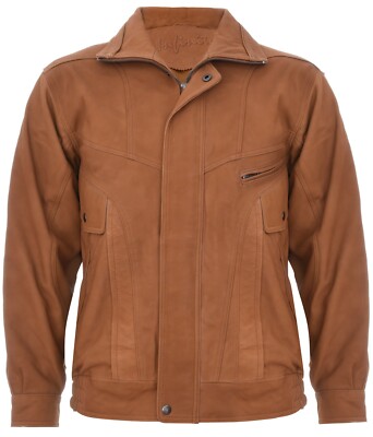 Herren hellbraune Lederjacke klassisch Büffel Wildleder maßgeschneidert Bomber