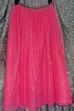 Cat and Jack Pink Glitter Tulle Skirt Gold Sparkle Waistband 6/6X