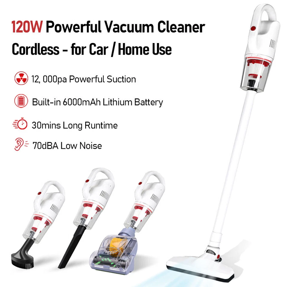 Cordless Stick Vacuum Cleaner 4 in 1 Handheld Wet Dry Home Car Carpet Mite Clean - Image 2 of 4
