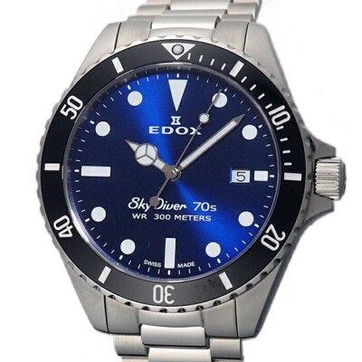 EDOX 70s Skydiver 53017-3NM-BUI Men's Quartz From Japan w1212 | eBay