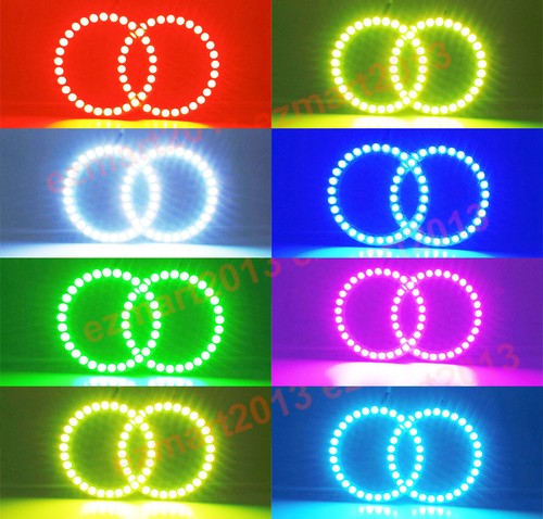 2pcs RGB Halo Ring Demon Angel Eye for Car Headlamp Fog Lamp - No Remote Control - Picture 18 of 146