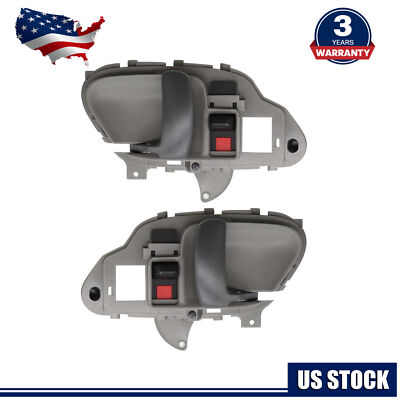 1 Pair Gray Inside Door Handles For Chevy Silverado C1500/GMC Sierra K2500 95-02