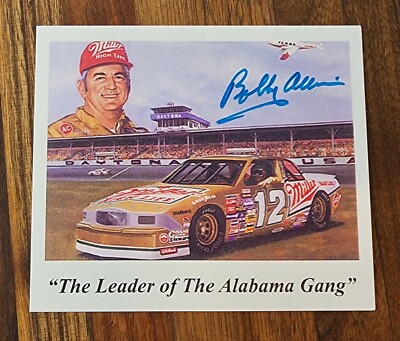 BOBBY ALLISON SIGNED AUTOGRAPHED PHOTO CARD ''LEADER ALABAMA GANG'' NASCAR LEGEND!
