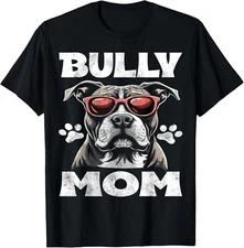Funny American Bully Dog Mom Vintage Tee Funny Dog Gift Unisex T-Shirt