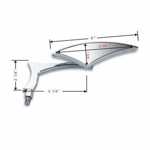 2x Chrome billet Spear Motorcycle Mirrors Harley Davidson Softail FXSTI Custom - Picture 3 of 4