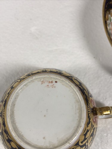 Early 19th Century Spode 1216 IMARI Cups & Saucers Set Cobalt + Gold Stunning - Picture 9 of 12