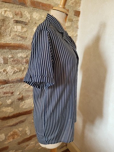 Cacharel chemise manches courtes coton VINTAGE 70 80 Cacharel blouse T.40 size M - Picture 8 of 11