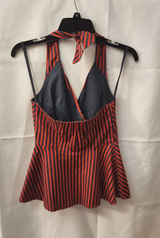 Anthropologie Odelle Halter Top Size 0 Lined Striped - Image 3 of 4