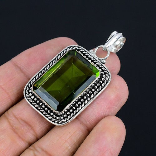 Peridot Gemstone Handmade 925 Sterling Silver Jewelry Pendant SL-156 - Picture 3 of 4
