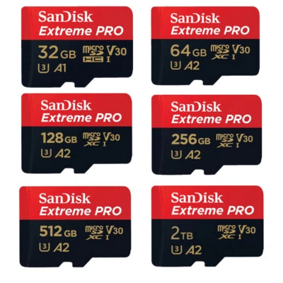 SANDISK 2TB 512GB 32GB Extreme Pro Micro SD Karte Speicherkarte C10 Memory Card TF Karte