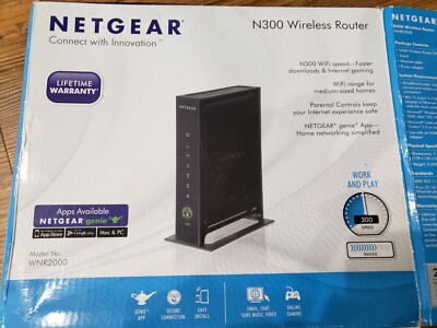 NETGEAR N300 Wireless Router WNR2000 WiFi Easy to Use Tested Working.