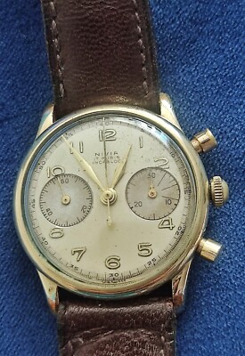 Nivia Chronograph Uhr von 1950. Valjoux 92