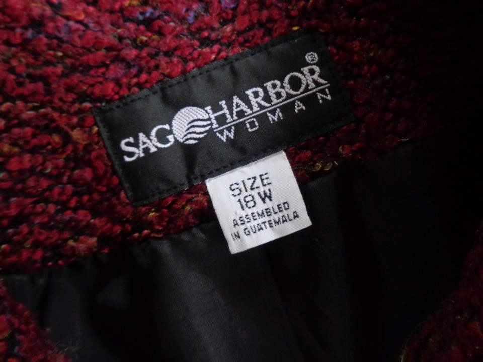 Sag Harbor Womans Sz 18W Jacket Dress Coat Fully Lined Career Work