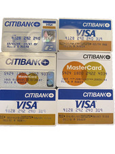 Lot Of 6 Vintage 1970’s 80’s Citibank Visa Mastercard Credit Cards Collectible