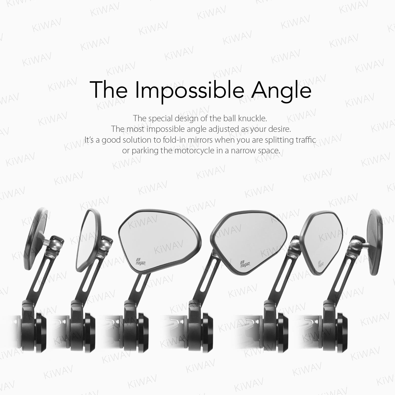 Bar end mirrors slim HORUS black 7/8