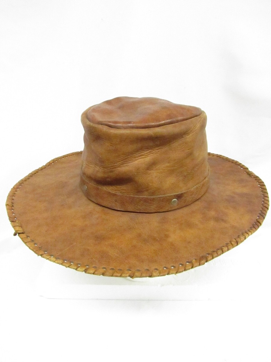 Hippie Hat Mens Leather Floppy Hat Men's Faux Suede Hippie Hat
