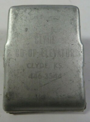 Vintage Metal Magnetic Paper Clip Binder Advertising CLYDE CO-OP ELEVATOR Kansas