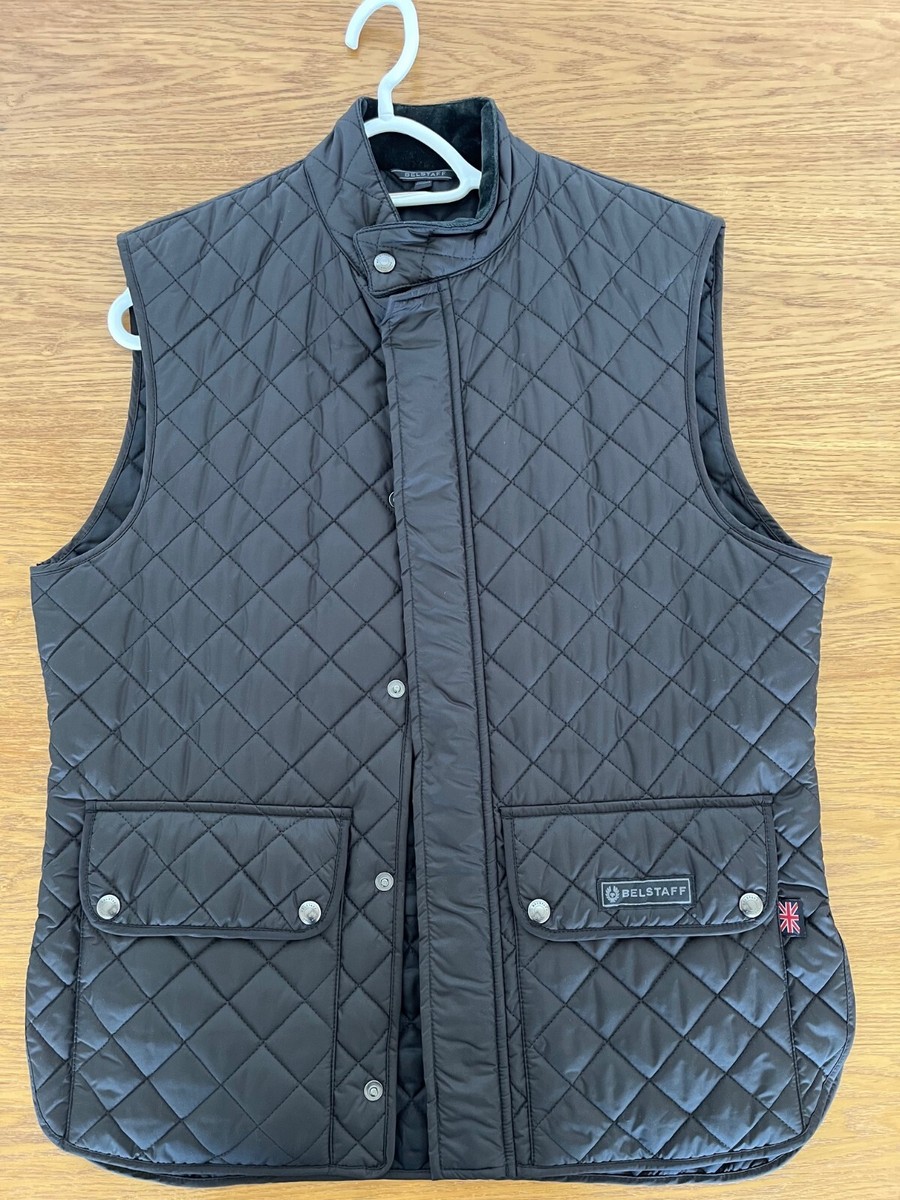 Belstaff Icon Quilted Gilet Vest Jacket UK 50 Black Exc Cond Mens