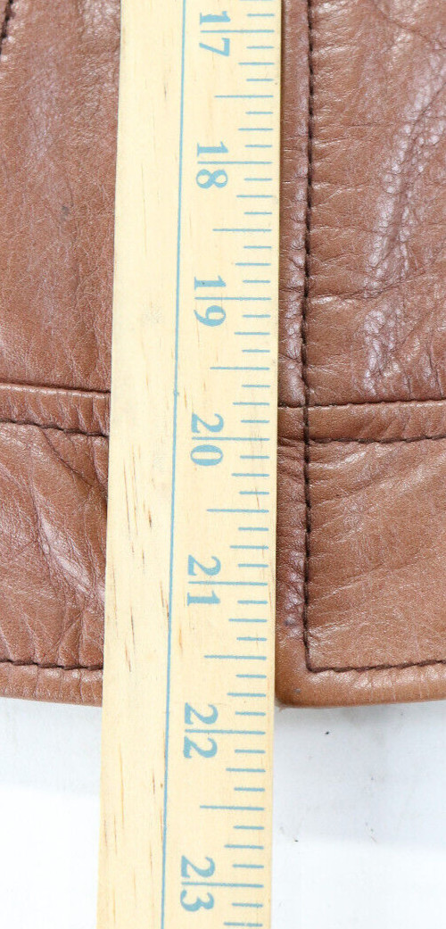 harley davidson jacket XL brown leather collared zip bar pockets Dusty Roads euc image 5