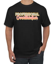 Professional Over Thinker Blue Pink Yellow Groovy Letters Men TShirt