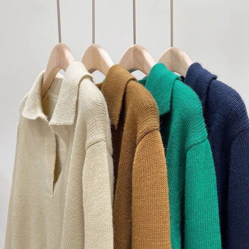 Autumn Top for women thick Sweater collar Sweater loose Pullover Winter - Picture 8 of 16