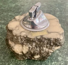 VINTAGE ALABASTER SMOKING TABLE LIGHTER Working