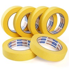 ADHES Yellow Painters Tape Yellow Masking Tape, 1 inch x 55 Yards x 6 Rolls