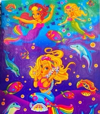 Vintage Lisa Frank Shelle Mermaid Planner Sticker Sheet Only RARE 00s Stickers