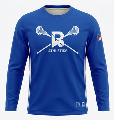 Full Sleeve Lacrosse Jersey Premium Polyester, Breathable Lightweight Practice