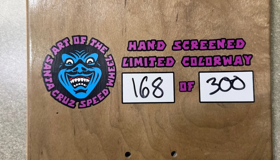 Ruedas de velocidad Santa Cruz protegidas a mano limitadas #168/300 cubierta de vena/mano azul ¡RARO! Foto 3 de 4