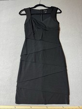 White House Black Market Black Tiered Sheath Midi Little Black Dress
