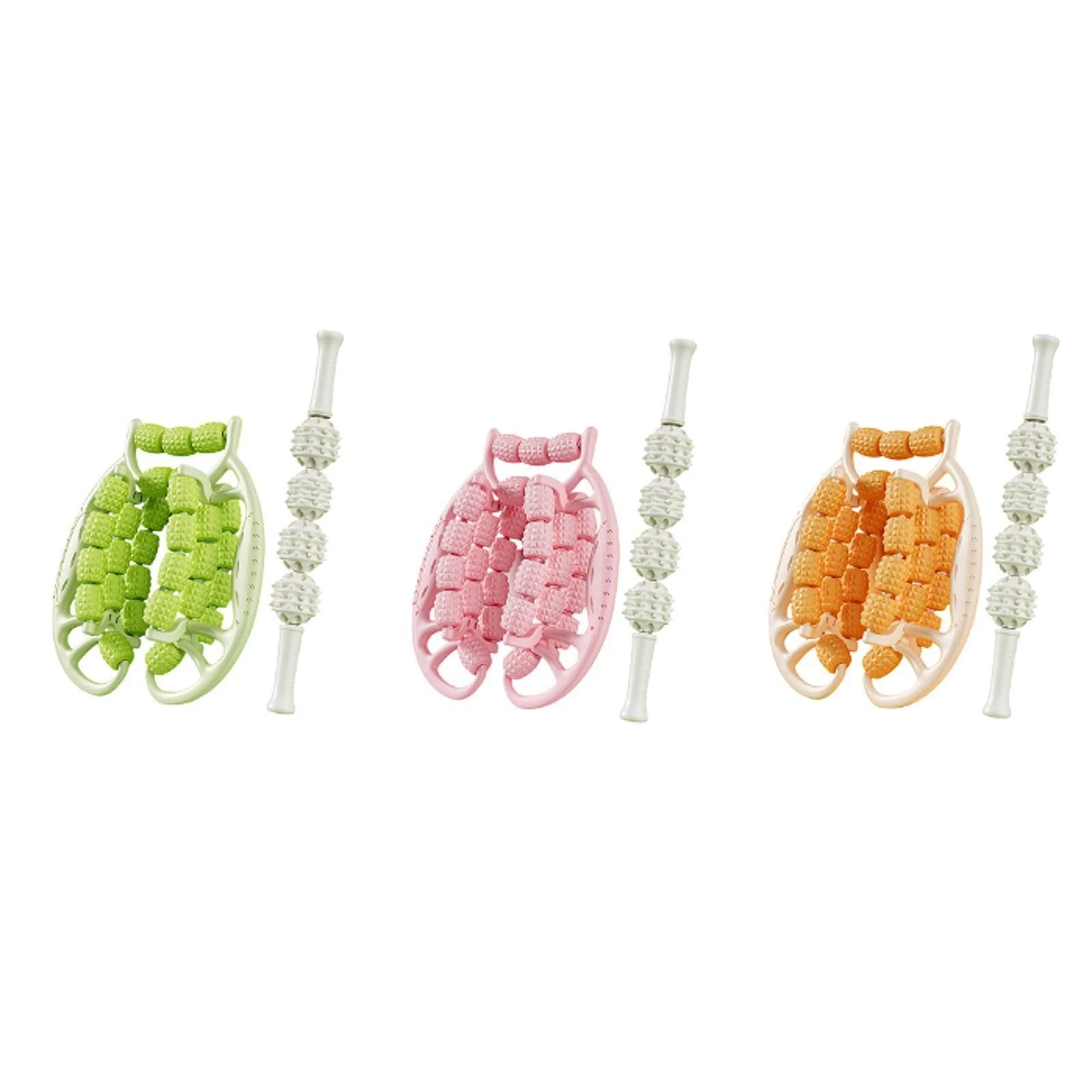 2Pcs Muscle Roller Massagers Circular Leg Clamps Manual Foam Muscle Relaxer