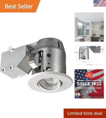 Elegant 3'' Swivel Round Trim Recessed Lighting Kit - Easy Installation, IC Rated